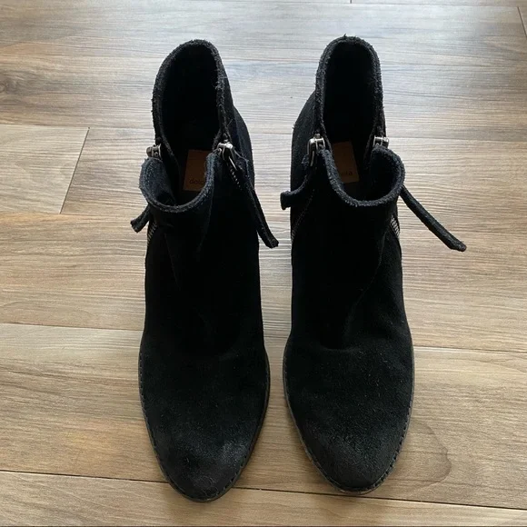 Dolce Vita Real Leather Suede Ankle Heeled Booties - Picture 10 of 12